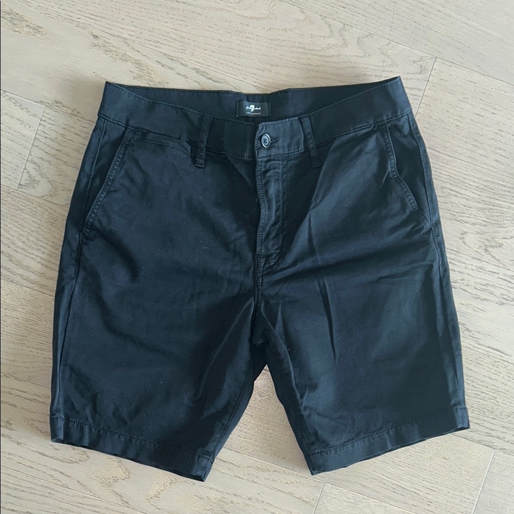 7 For All Mankind Black Flat Front Shorts